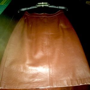 Brown Leather Skirt
